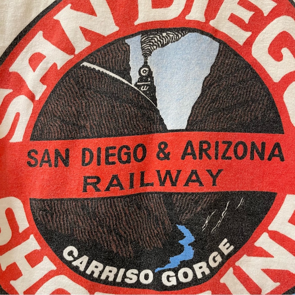 Oneita San Diego short line carriso gorge shirt white vintage medium - Picture 2 of 7